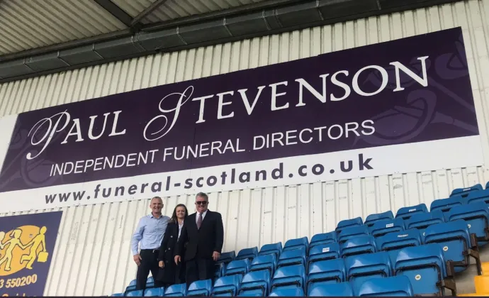 Paul and Katie, alongside Raymond Montgomerie, proud to sponsor Kilmarnock Football Club